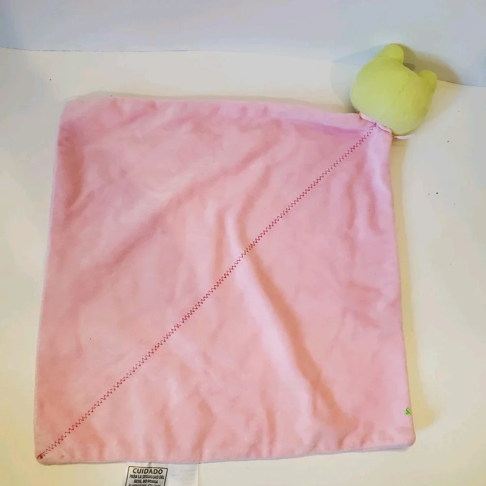 Carter's Precious Firsts (2011) Baby Security Blanket Adorable Pink & Green Frog